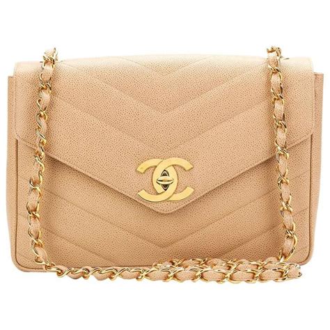 chanel classic flap chevron beige